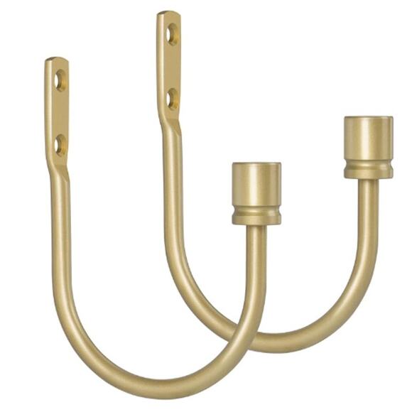 Gold Curtain Holdbacks, Tiebacks, Wall Mounted Curtain/Drape Hooks 2 Pack - Picture 1 of 6